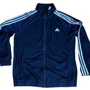 adidas Navy Blue Track Jacket with White Logo
